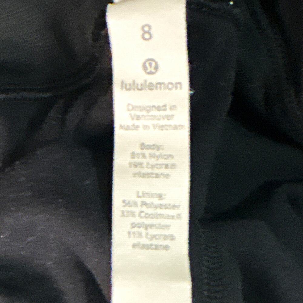 lululemon Run Womens Leggings Black Size 8 Ankle Mid Rise Stretch Yoga